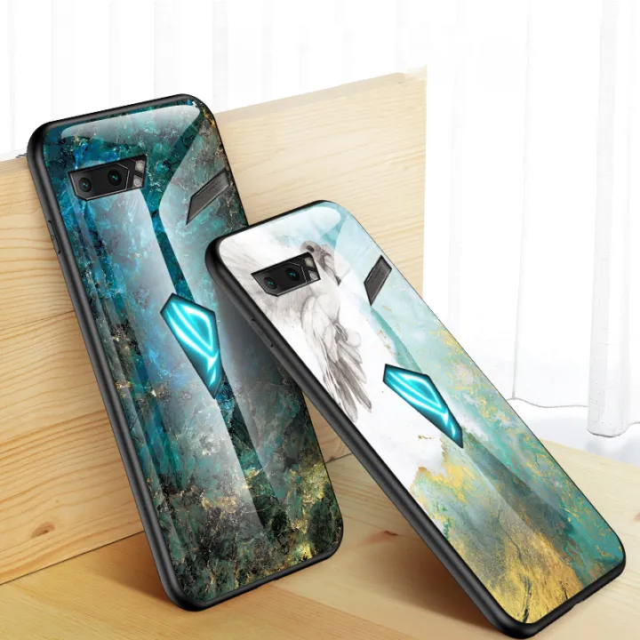 Biruiqu%20For%20ASUS%20ROG%20Phone%202%20ROG%202%20ZS660KL%20Shockproof%20Fashion%20Marble%20Tempered%20Glass%20Back%20Case%20Cover%20-%20Image%203