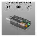 External USB Sound Card Audio Adapter Mic Speaker Audio Interface For Laptop PC. 