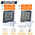 【Top-Rated Product】LCD Electronic Digital Temperature Humidity Meter Multifunction Indoor Outdoor Thermometer Hygrometer Weather Station Clock. 