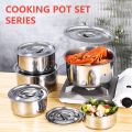 Stainless Steel Stock Pot / Food Container 5 Pcs Set Steamer Pots with Lid Super Consist of Food Saver. 