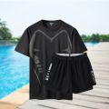 Loose Swimsuit Men's Suit Double Layer Anti-Embarrassment Swimming Trunks Swimming Hot Spring Men's Casual Surfing Shirt. 