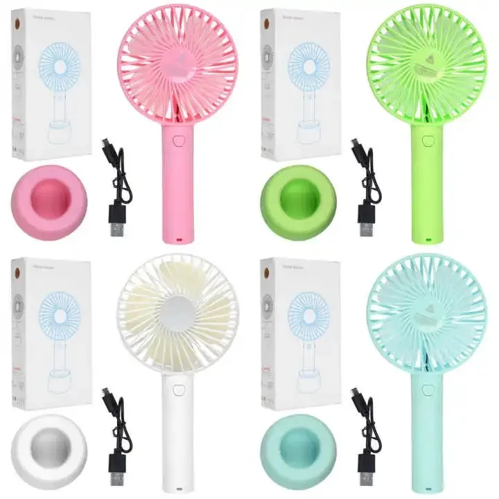 Mini Portable Fans Hand-held Desk Fan Cooler USB Rechargeable Air Conditioner