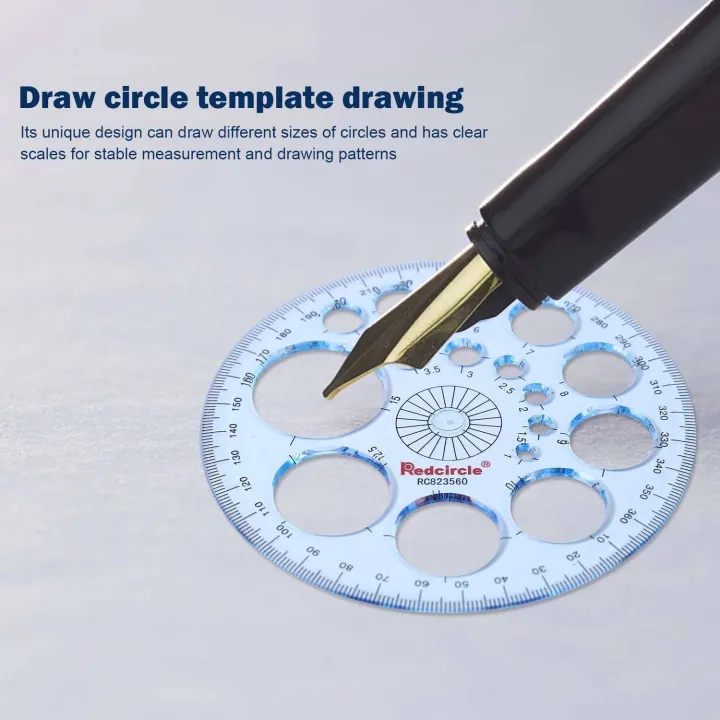 Multifunction Template Plastic Measuring Ruler Circles Shape Geometric ...