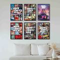 A4 Size (21 x 29.7 cm) Framed wall posters GTA 3 Gta vice city Gta 5 Gta 6 Grand Theft Auto game series wall posters wall decorations for any room. 