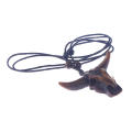 Intricate design Bull skull pendant necklace Unique Adjustable size Handcrafted Leather jewelry  leather Ethnic pendant for Casual wear Hipster fashion Festival accessory Gift for men Western-themed. 