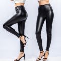 Slim Korean Summer Casual Fashion Womens Leggings Ladies Leather Wet Look Shiny Disco High Waist Trouser Pants. 