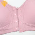 Women Bra Comfortable Wireless Front Closure Sport Bra for Mid-aged Women Vest Style with Removable Pads Ideal for Southeast Asian Buyers Breathable Bra. 