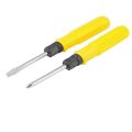 2in1 Double Head Screwdrivers Small Portable Screw Driver Yellow Handle Repair Hand Tools. 