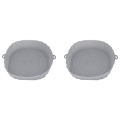 2X 20cm Air Fryers Oven Baking Tray Fried Chicken Basket Mat AirFryer Silicone Pot Round Replacemen Grill Pan Grey. 