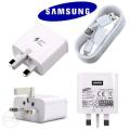 SAMSUNG 3 Pin Charger with 2. 0 USB Data Cable. 