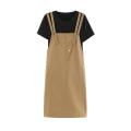 2023Spring and Summer New Korean Style Student Suspender Dress Women's Small Western Style Age-Reducing Loose Slimming Suspender Dress. 