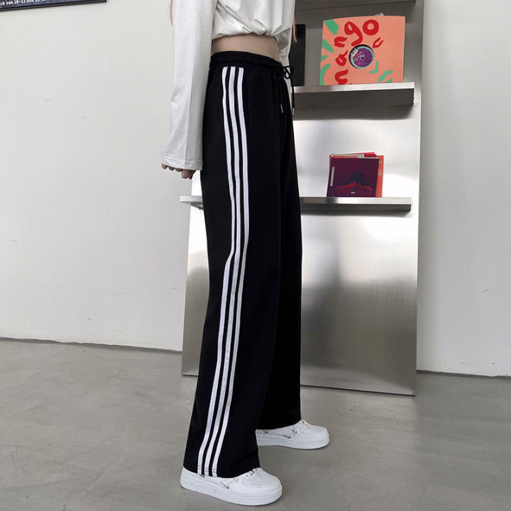 Korean%20Style%20Autumn%20and%20Winter%20Straight%20Sports%20Pants%20Female%20Thin%20Loose%20Slimming%20School%20Uniform%20Two%20Horizontal%20Strips%20Middle%20School%20Student%20Wide%20Leg%20Trousers%20Men%20-%20Image%208
