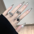 Gothic Irregular Spider Webs Zircon Rings Black Crystal Grunge Open Ring Punk Dark Spider Animal Goth Rings for Women Jewelry. 