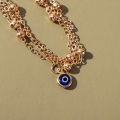 Bohemian Multi Layered Beads Ankle Bracelet -Women Leg Chain Blue Evil Eye Pendant Anklet -Summer Beach Foot Sandals Jewelry. 