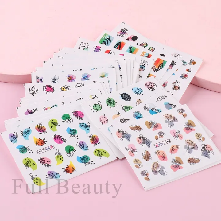 24pcs%20Flower%20Graffiti%20Water%20Nail%20Sticker%20Set%20Ink%20Blooming%20Floral%20Leaf%20Nail%20Art%20Design%20Polish%20Manicure%20Decoration%20Sliders%20-%20Image%205