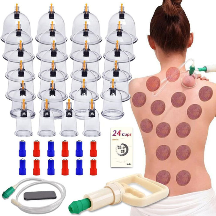 32 Cupping Therapy Set Vacuum Massager Ventosa Professional Suction Cups Vacuum Massage Jars Physiotherapy Guasha Health Care