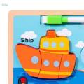 Wooden Puzzle Drawing Board Development Toy Shape Matching for 1 2 3 Years Old Boys Girl Kids. 