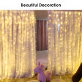 Auoyo Curtain Lights 300 LED Curtain Fairy String Lights with Remote USB Plug in Copper Wire Lights for Bedroom Wedding Party Home Garden Indoor Wall Christmas Decorations. 