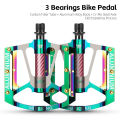 WEST BIKING Electroplated Aluminum Alloy Pedals MTB Road Bicycle Pedals Multi-Color Anti Slip Waterproof Three Bearing Pedals. 