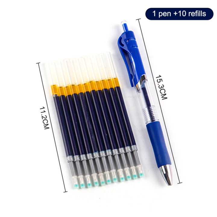 1 Pen +10 Refills/50Pcs Refills Press Gel Pen Refill Office Student Stationery