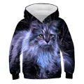 2023 new animal cat hoodie spring lovely long sleeve boy girl casual loose top for kids 4 5 6 7 8 9-14 years old hoodie hot sell. 