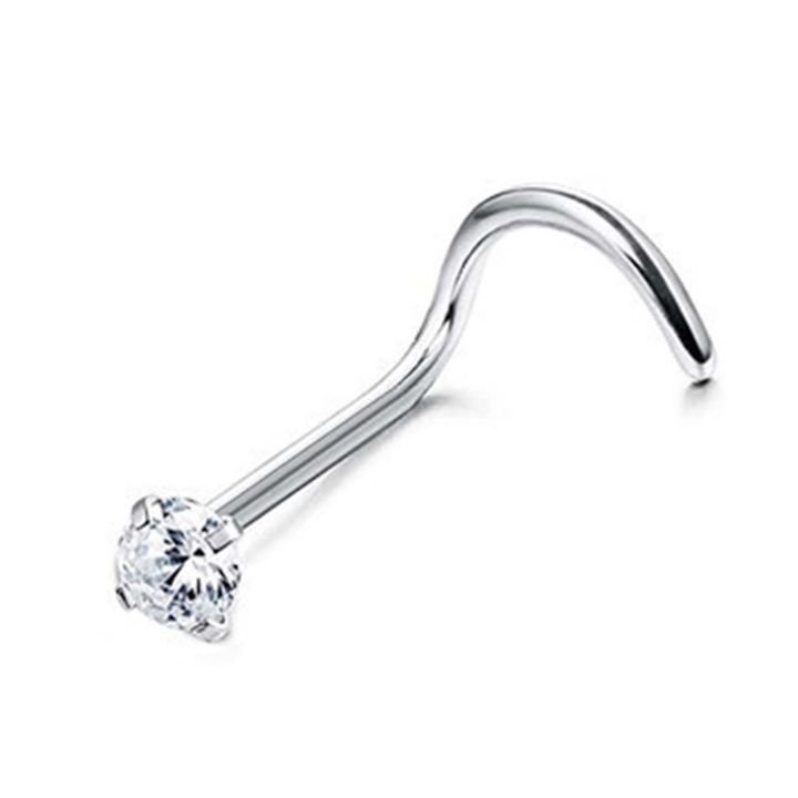 Nose Piercing Exquisite ium Steel Cubic Zirconia Nose Stud