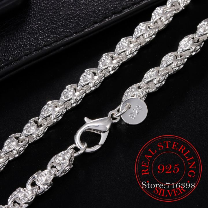 Pure 925 Sterling Silver Necklaces for Men 5mm Chain Necklace Collier Choker Fashion Male Jewelry Accessories Gifts Bijoux