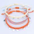 Bohemian Bracelet Fashion Accessory 3pcs Set Adjustable Wax Thread Bracelet Surf Style Sequin Detail Braided Anklet for Beachwear Surfing Accessory Teen Girls Jewelry Gift Vacation Fashion. 