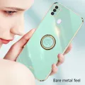Tokifu For Samsung Galaxy M21 Back Cover Luxury 6D Plating Soft Cases Silicone Phone Cases With Stand. 