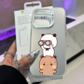 Cute DUDU BUBU Phone Case For IPhone 16 15 14 13 12 11 Pro Max Plus Color Shockproof Back Silver Cover. 