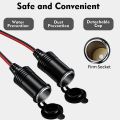 12V 24V Car Cigar Lighter Extension Cable 1 to 2 Car Cigar Lighter Splitter Adapter 2 Sockets 16AWG Waterproof Socket Splitter. 
