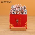 Thickened Paper Calendar 2024 Cartoon Theme Desk Calendar with Wooden Base Monthly Desktop Calendar for Home Office School Jan to Dec 2024 Southeast Asian Buyers' Favorite Non-bleeding Ink Calendar. 