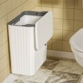 1 Piece Wall Mounted Kitchen Trash Can with Lid Hanging Trash Bin for Bathroom Cabinet 9L. 