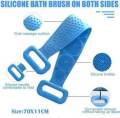 Silicone Back Scrubber Bath Shower Silicone Body Massage Brush / Silicone Bath Towel Exfoliating Body Brush Belt Cleaning Shower Strap Double-Sided Washing Towel Scrubber. 