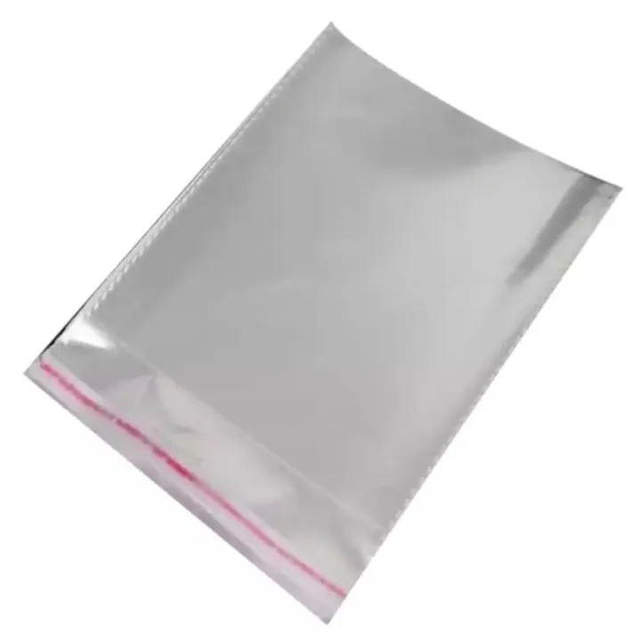 100pcs 8*10 Inches Clear Transparent Polythene Bags BOPP Bags with Selfsealing Sticker
