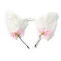 Ins Style Cute Plush Cat Ears Bells Hair Band For Women Girls Sweet Hair Accessories. 