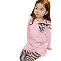 2019 Toddler Girl Kids Clothes Long Sleeve Bow T-shirt+Stripe Pants Outfits Set. 