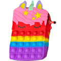 Unicorn Pop Backpack Pop It Shoulder Bag (M) - Multicolor. 