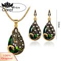 Carat Rhinestone Inlay Necklace Exquisite Peacock Waterdrop Jewelry Set Elegant Necklace Earrings for Women Hypoallergenic Fashionable Gift Women Necklace Earrings Kit. 