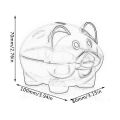 Cartoon Pig bank Transparent Piggy Bank money coin collector. 