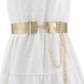 Women Metal Wide Belt Waist Chain for Dress Coat 3.5CM. 