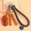 【Miga Plaza】SHIBEN Creative Classic Bag Pendant Car Key Chain Braided Rope DIY Making Natural Stone Luckly Pendant Pixiu Car Pendant Carved Jade Keychains Pendant Keychain. 