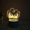 Swan lamp for bedroom decoration 3d couples mutual tuning love atmosphere boys and girls table lamp manga decoration cartoon gift cute. 