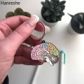 Hanreshe Medical Brain Enamel Keychain Neurology Anatomy Psychology Quality Pendant Key Chain Jewelry for Doctor Nurse. 