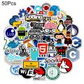 Luggage Stickers Waterproof Multi-patterns Programmer Programming Computer Stickers. 
