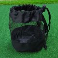 Durable Black Golf Ball Pouch Bag Hanging Plastic Clip Drawstring Storage Golf Balls Storage Bag Net Fabric Golf Pouch Mesh Ball Bag Golf Accessories. 