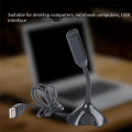 USB Laptop Microphone Voice Mic High Sensitivity Mini Studio Speech Mic Stand with Holder Gaming Conference for PC,Black. 