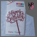 wooden & plastic Happy birthday cake topper. 