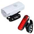 Bike Light USB Rechargeable 300 Lumens 3 Modes Bicycle Lamp Light Front Headlight With Wolf Star Taillight Light Equipped With Gel Stra. 