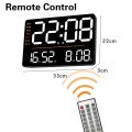 wall clock LED Large Digital Wall Clock Remote Control Temperature Date Week Display Adjustable Brightness Modern Living Room Alarms Clocks. 